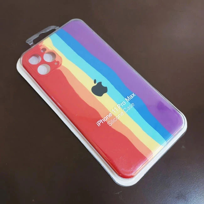 کاور مدل سیلیکونی طرح رنگین کمان مناسب برای گوشی موبایل اپل Iphone 13 Pro Max