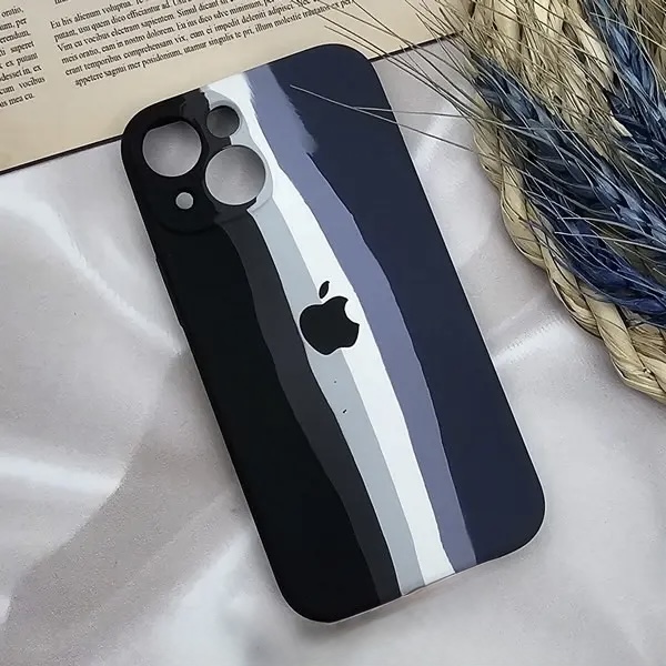 قاب گوشی iPhone 13 Mini آیفون سیلیکونی اورجینال رنگین کمانی پاک کنی درجه یک زیربسته محافظ لنزدار